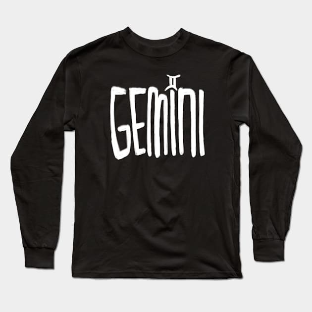 Gemini Birthday, Gemini Zodiac Sign, Gemini Long Sleeve T-Shirt by badlydrawnbabe